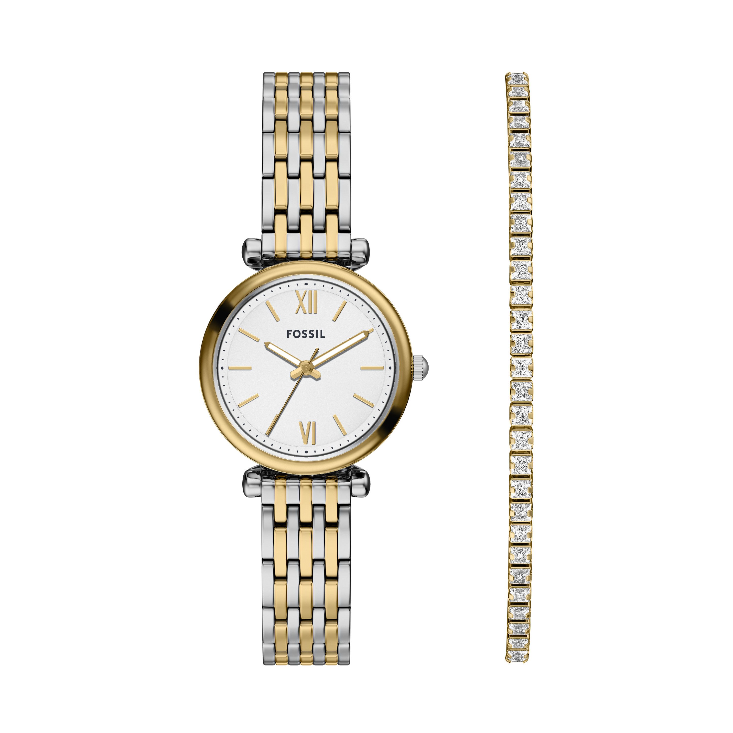 Fossil Quarzuhr CARLIE ES5450SET, (Set, 2-tlg., Uhr mit Armband), Armbanduh günstig online kaufen