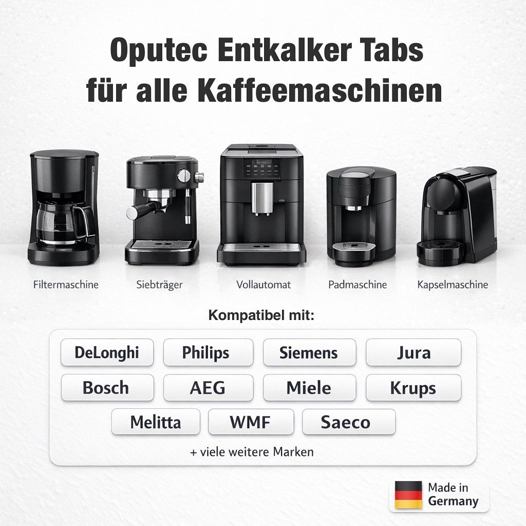 Oputec 50x Kaffeevollautomaten Entkalker Tabs Entkalkungstabletten Entkalkungstabletten