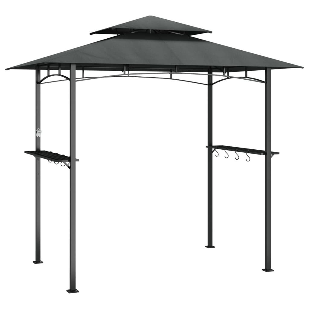 vidaXL Partyzelt Grillpavillon mit Seitenregalen Anthrazit 240x150x243 cm Stahl