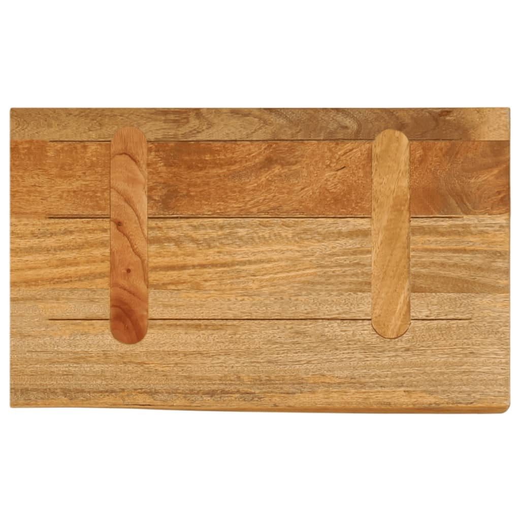 furnicato Tischplatte Vollholz 50x20x2,5 cm in Eichen-Optik mit Baumkante (1 St), Rustikaler Tischaufsatz mit Unikat-Maserung für private Bereiche – Bild 4 von 5