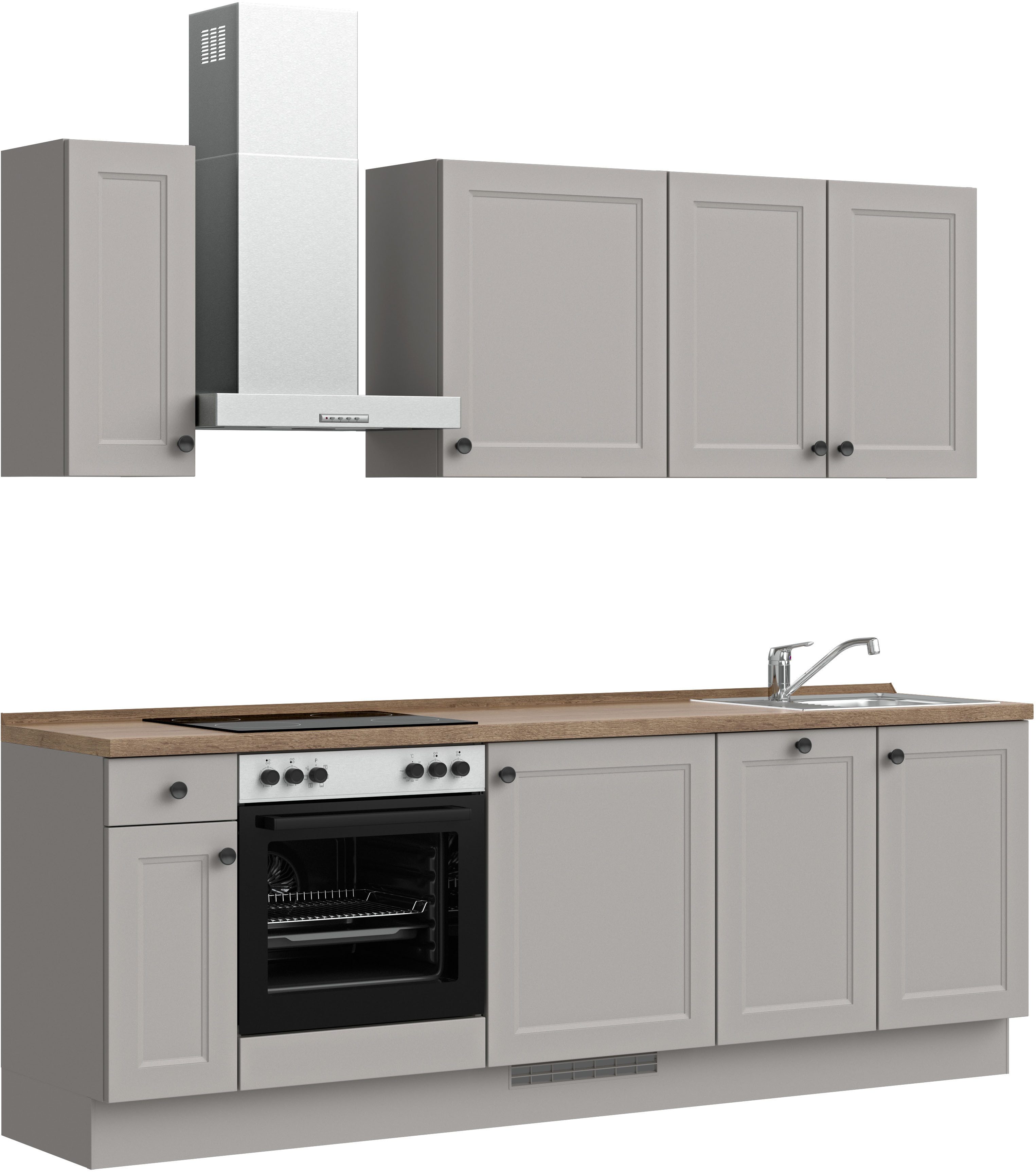 nobilia® Küchenzeile "Cascada I", NEU: individuell anpassbar mit gratis Profi-Beratung, vormontiert, Breite 240 cm, Ausrichtung wählbar, wahlw. mit E-Geräten