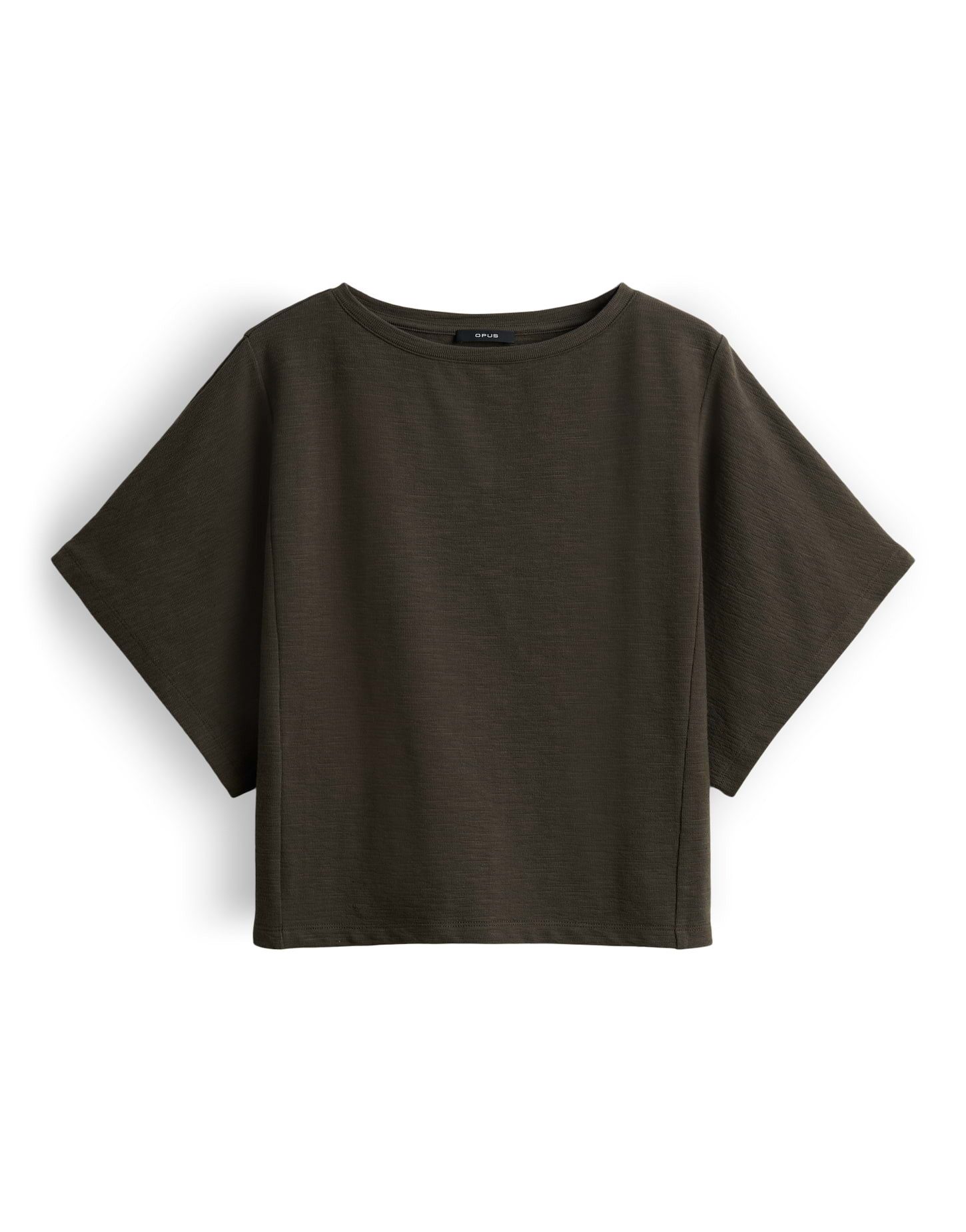 OPUS Kurzarmshirt SOLCHEN mit Oversize-Schnitt U-Boot-Ausschnitt und Teilungsnähte wirken modern