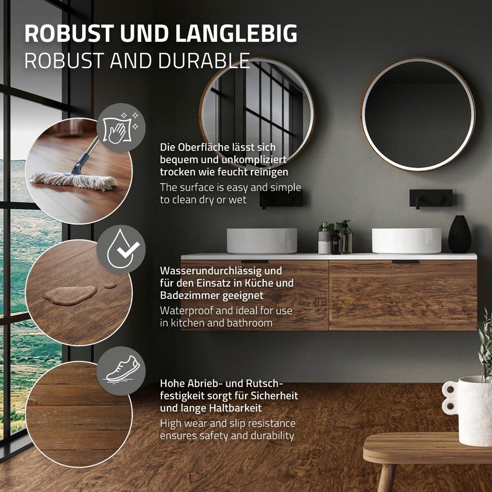 ML-DESIGN Vinylboden PVC Vinyl Bodenbelag Klick-Vinyl Vinylbodenbelag in Ho günstig online kaufen