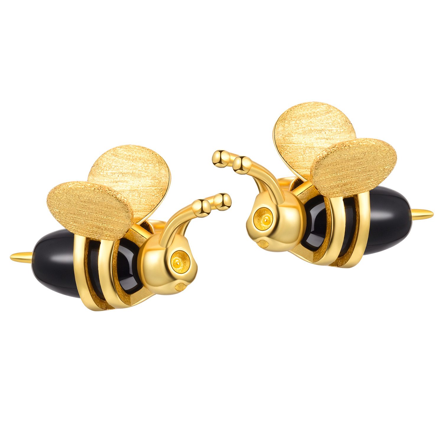 Runde Perlé Paar Ohrstecker gold-schwarze, silber-schwarz günstig online kaufen