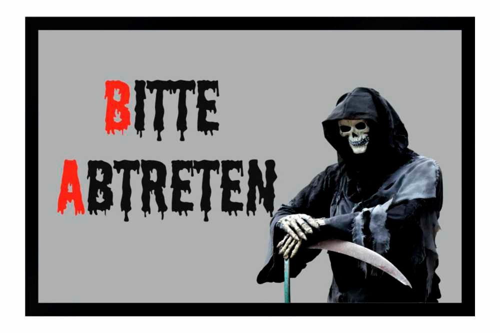 Ladreas Fußmatte Schmutzfangmatte Bitte Abtreten Totenkopf günstig online kaufen