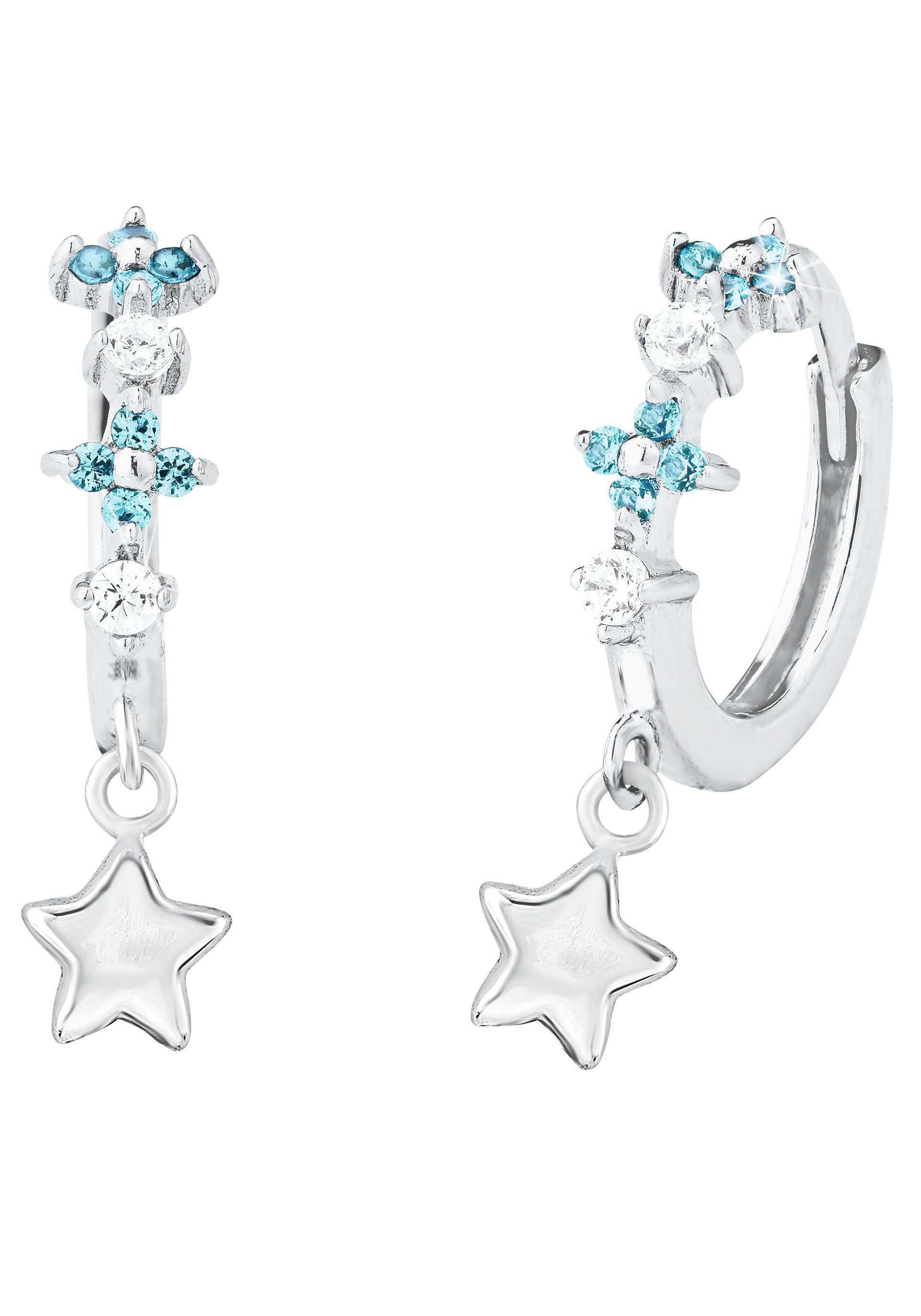 Prinzessin Lillifee Paar Creolen Sterne, mit Zirkonia (synth)