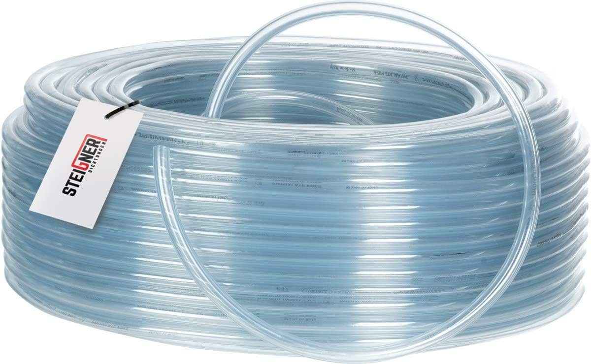 STEIGNER Benzinschlauch Wasserschlauch PVC Schlauch Transparent, Aquariumschlauch Luftschlauch klar
