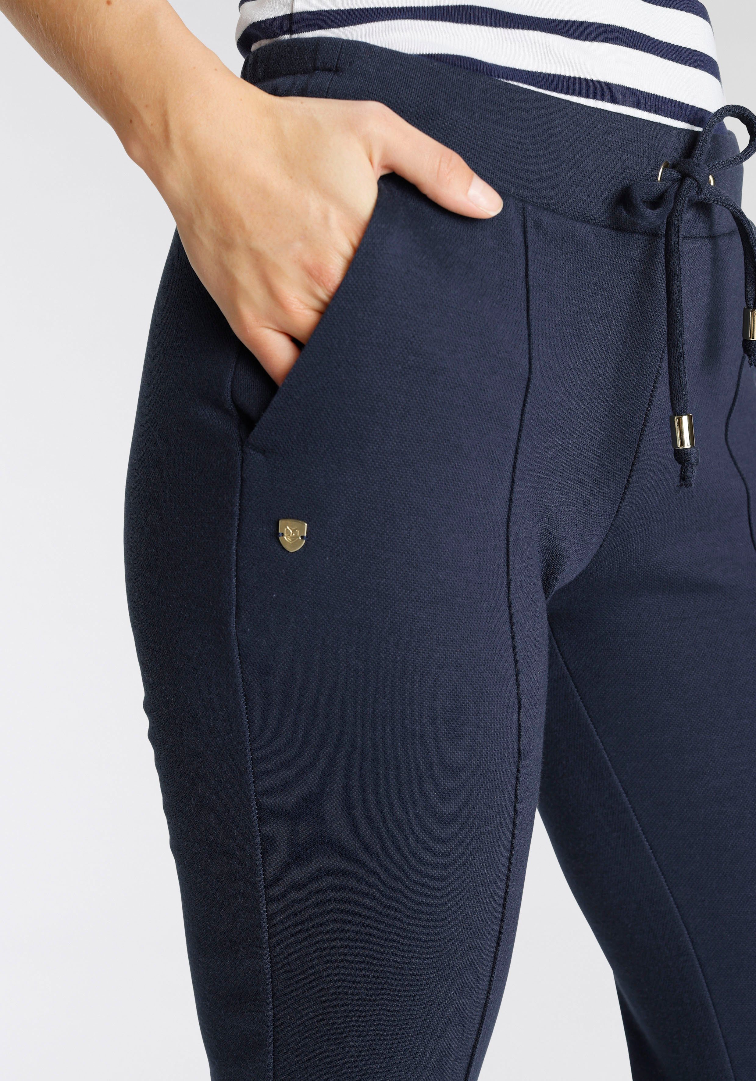 Jogger - Bund NEUE mit elastischem trendigen & Ziernähten DELMAO marine Pants MARKE!
