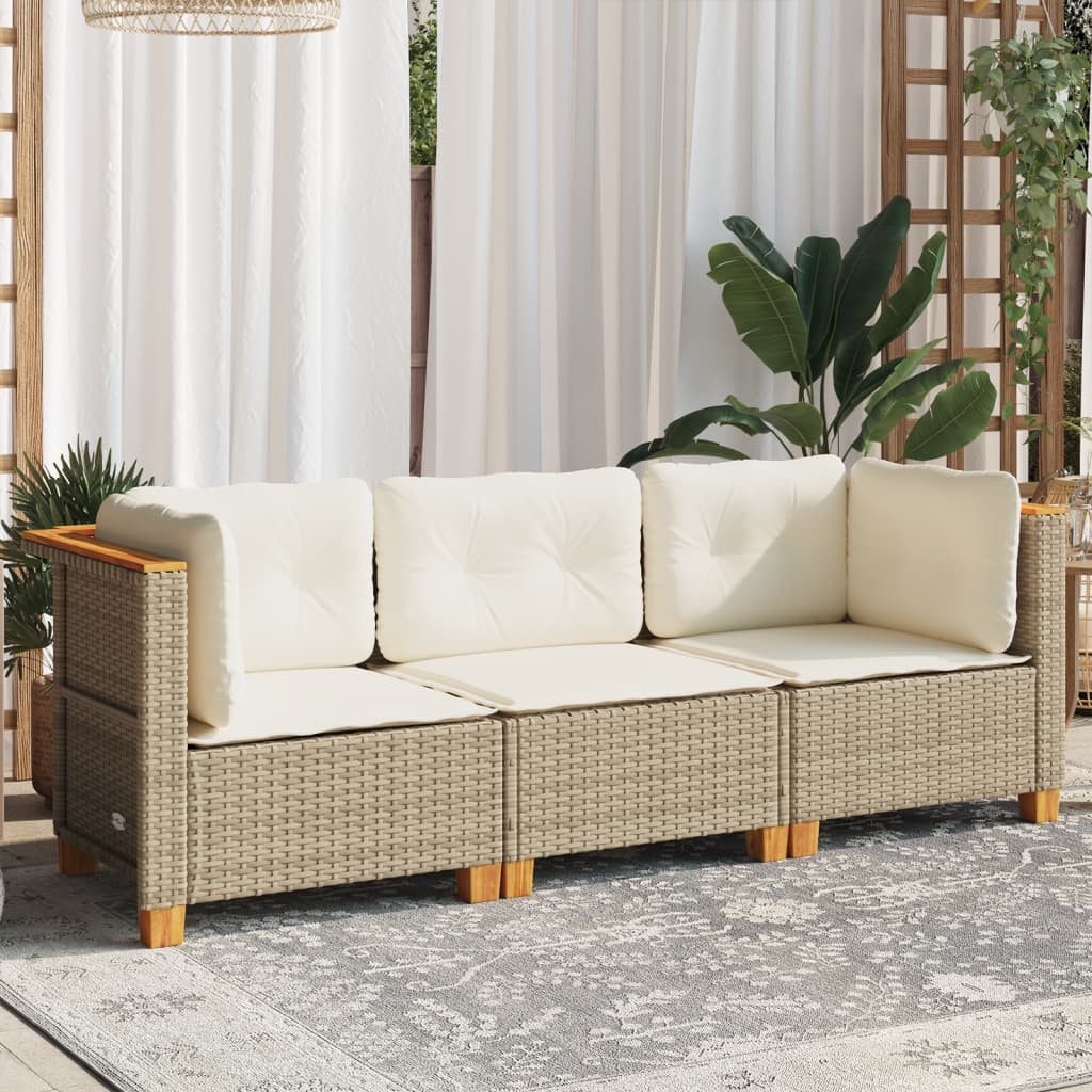vidaXL Loungesofa Gartensofa mit Kissen 3-Sitzer günstig online kaufen