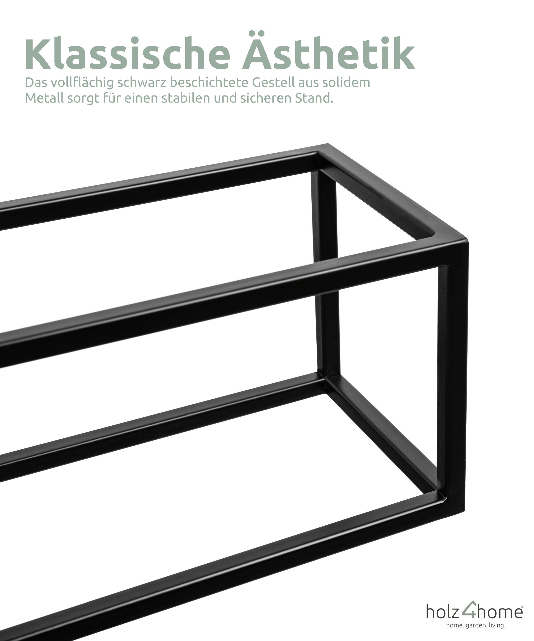 holz4home® Blumenständer Dekoständer aus Eichenholz Massiv Natur Geölt I Dekosäule Stahlrahmen – Bild 5 von 5