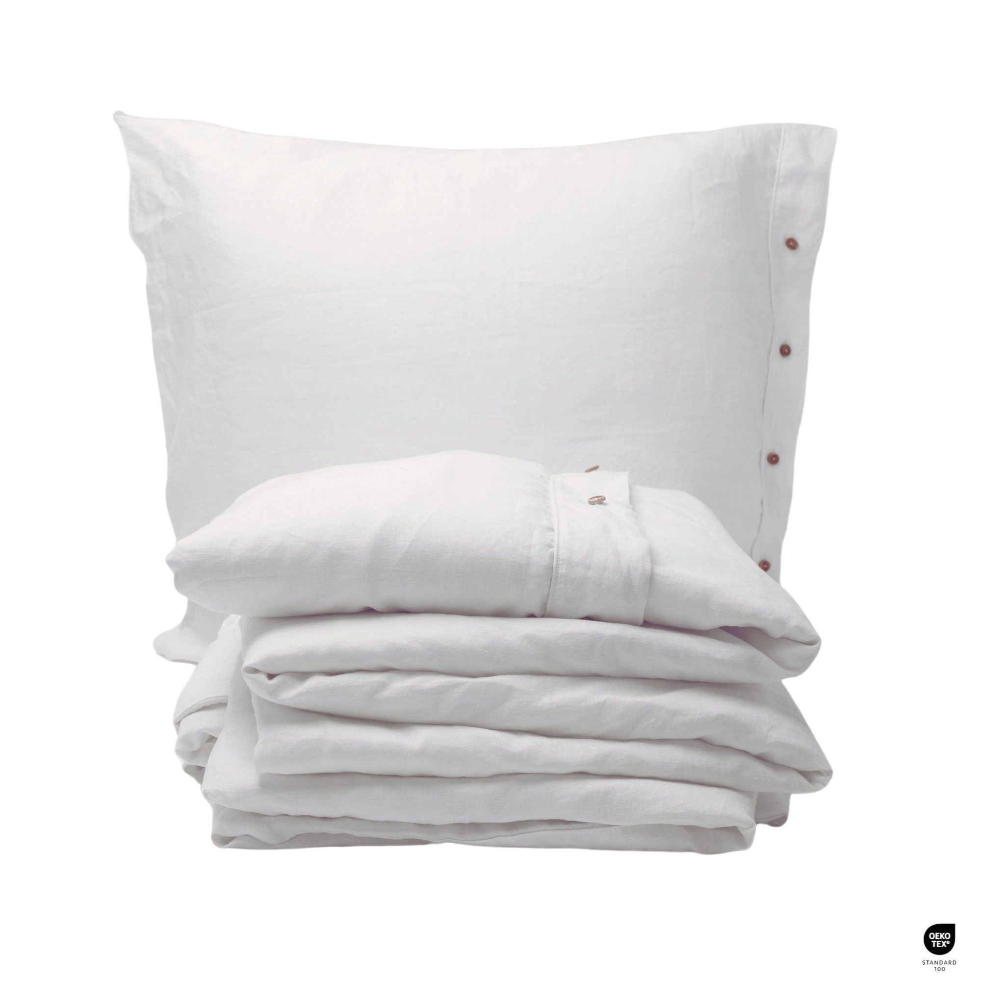 Francia Casa Partnerbettwäsche Sofia, 2-teilig, Warmweiß, Oeko-Tex® zertifiziert, gefertigt in Portugal