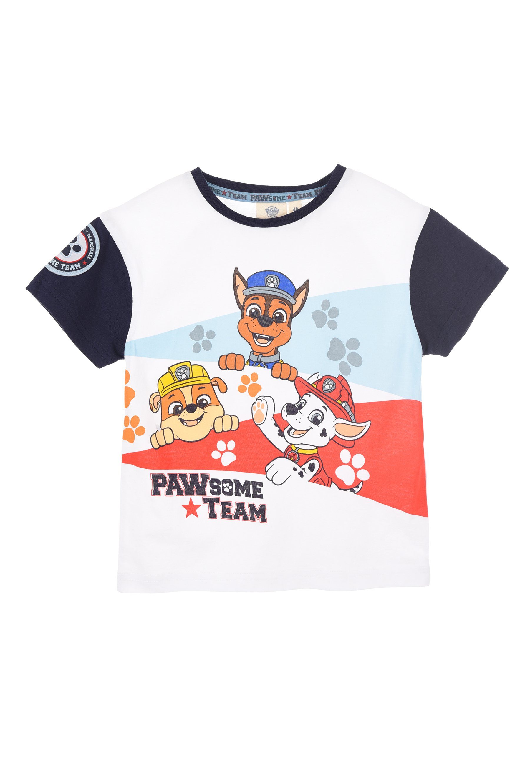 PAW PATROL T-Shirt Chase Marshall T-Shirt Blau Rubble Jungen Kinder Oberteil