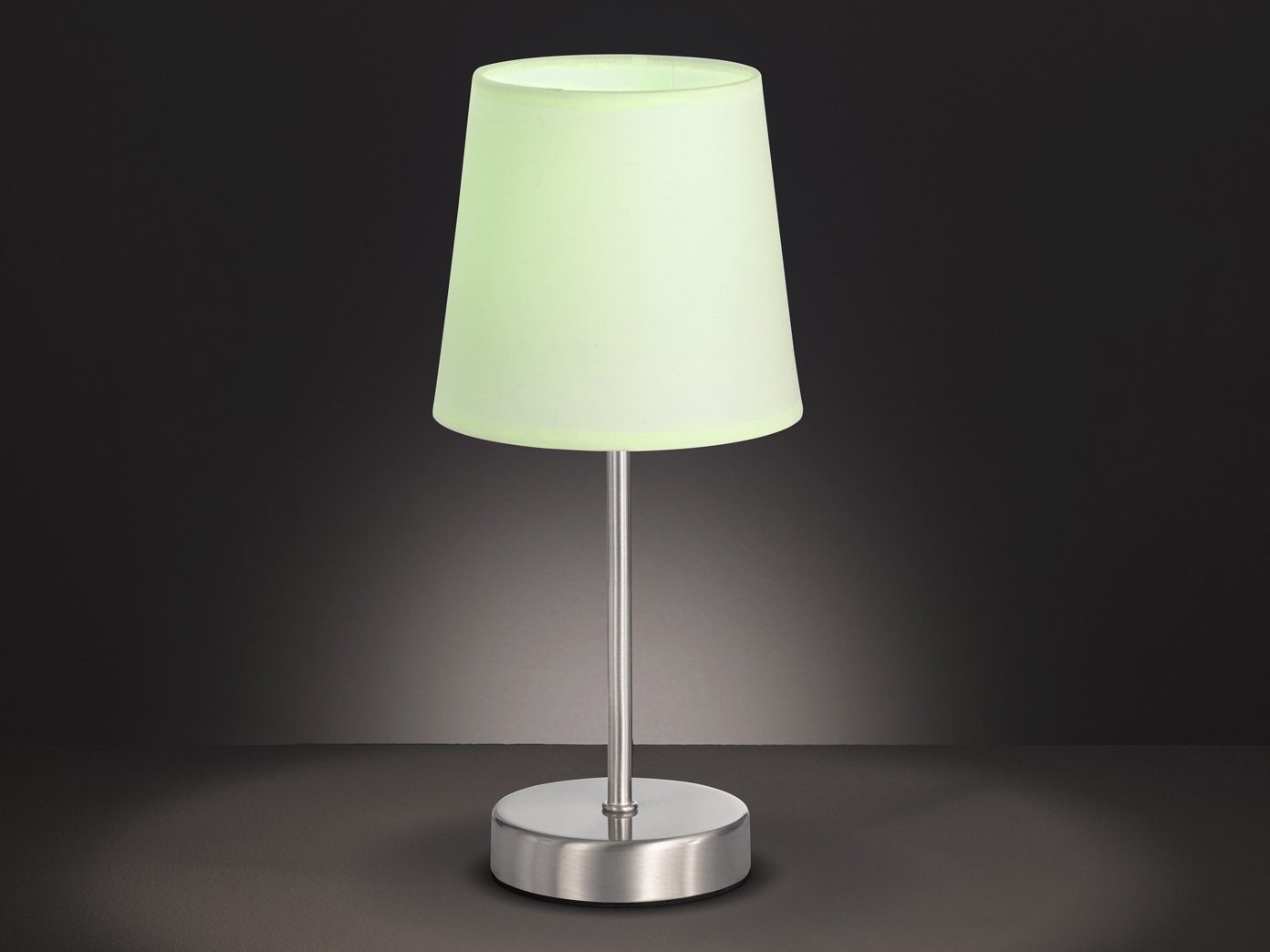 Tisch-Leuchte Stoff Dekolampe Nachttisch-Leuchte Wohnzimmerlampen E14 grau LED 