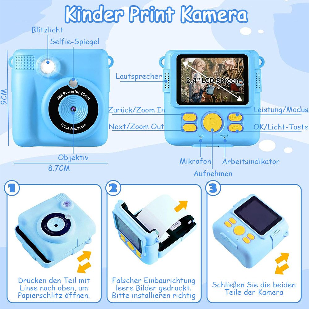 zggzerg Spielzeug-Kamera Kinderkamera Sofortbildkamera, Digitalkamera mit günstig online kaufen