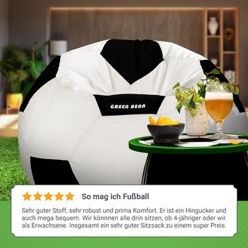 Green Bean Sitzsack Sport, Basketball Fußball oder American Football Sitzsack fertig befüllt mit EPS Perlen - Kinder & Erwachsene Bean Bag Riesensitzsack Liegekissen Lounge Chair Sitzkissen Waschbarer Bezug Gaming Sessel Orange