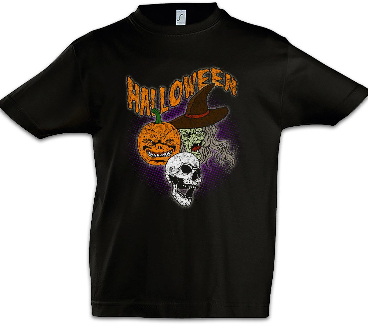 Print-Shirt Halloween Faces Kinder T-Shirt Witch Moon Hexe Walpurgisnacht