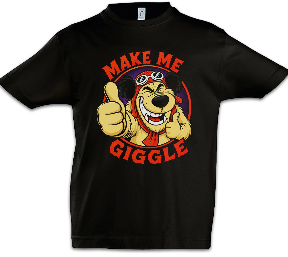 Print-Shirt Make Me Giggle Kinder T-Shirt Muttley Wacky Races Cartoon Dog