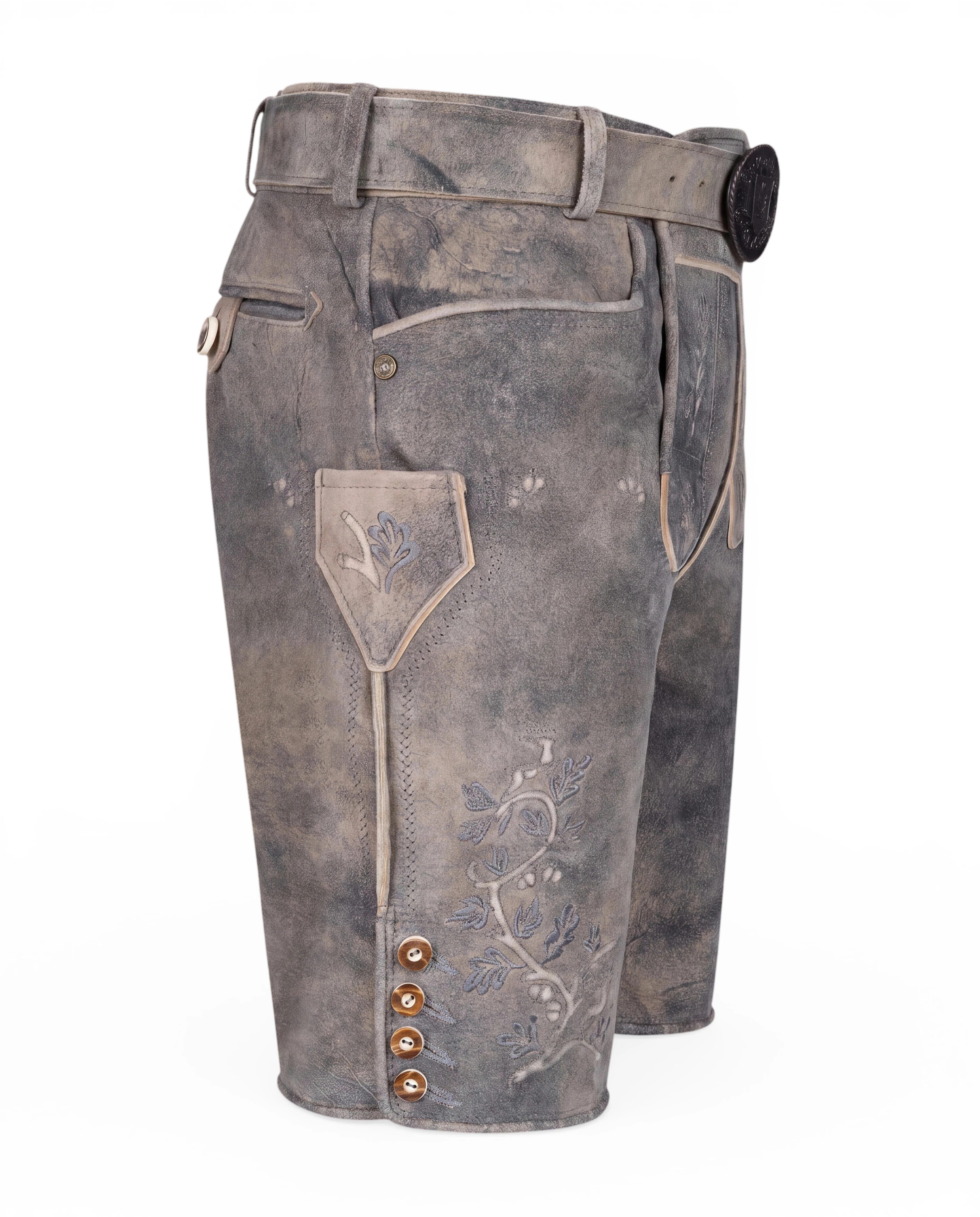 KRÜGER BUAM Trachtenlederhose Berno Mit traditioneller Stickerei und Gürtel – Bild 5 von 5