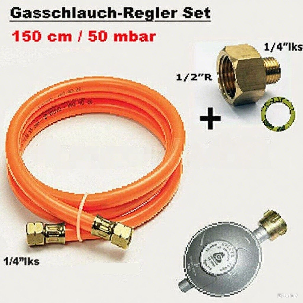 Gasdruckregler Gasschlauch Druckminderer Übergang 1/2"R x 1/4"lks Verbindungswinkel