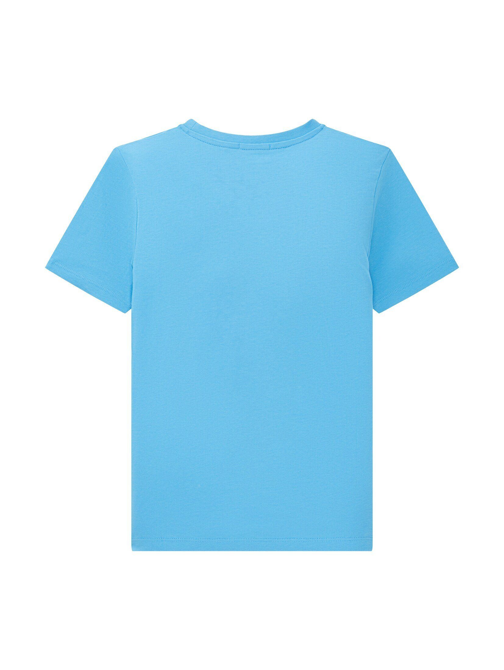 TOM sky T-Shirt blue mit Fotoprint T-Shirt TAILOR rainy