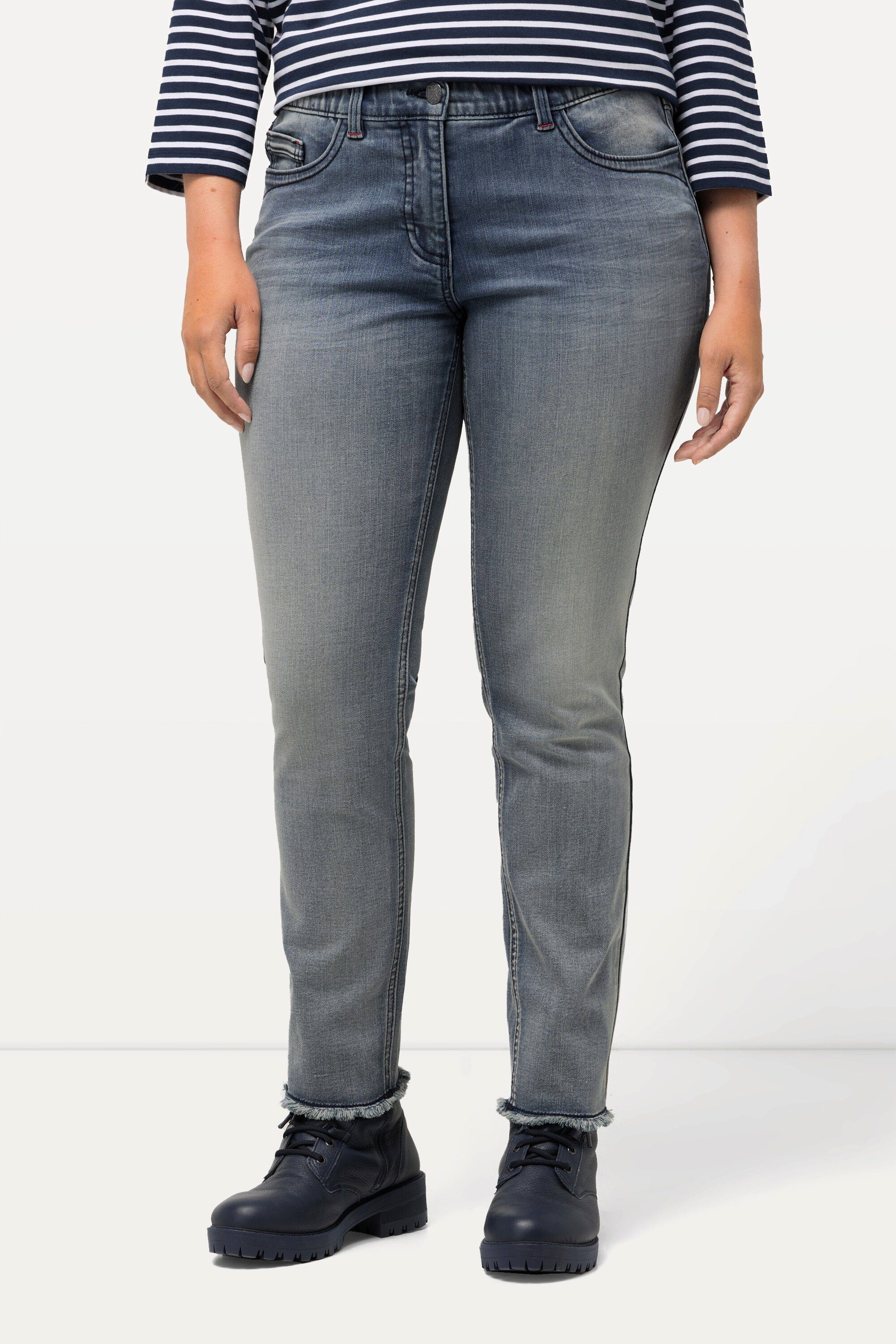Ulla Popken 5-Pocket-Jeans Jeans Sarah Fransensaum günstig online kaufen
