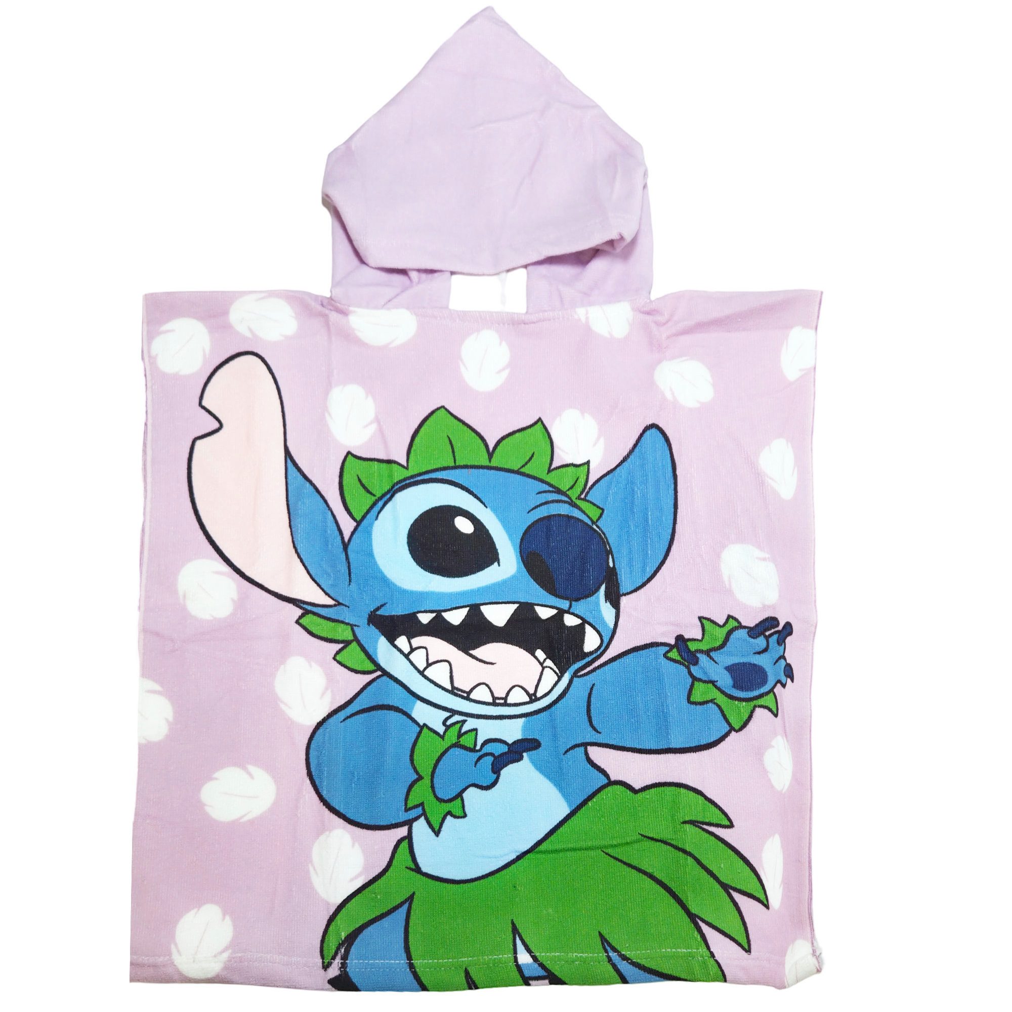 Disney Badeponcho Disney Lilo & Stitch Kinder Badeponcho – Kapuzenhandtuch 55x110 cm, Polyester, Kapuze, 55x110 cm