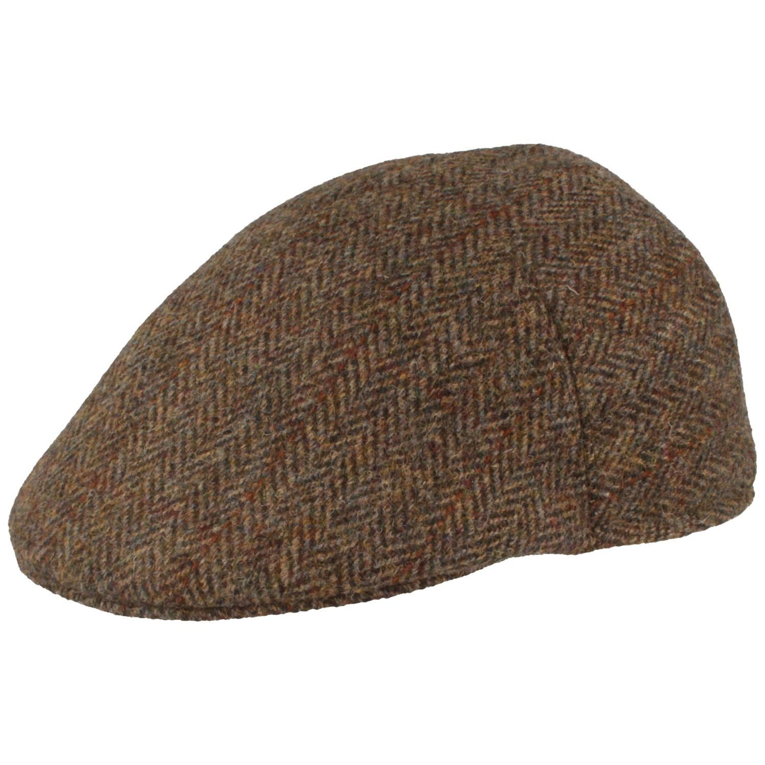 Breiter Schiebermütze Harris-Tweed knautschbare Flatcap Schirmmütze günstig online kaufen