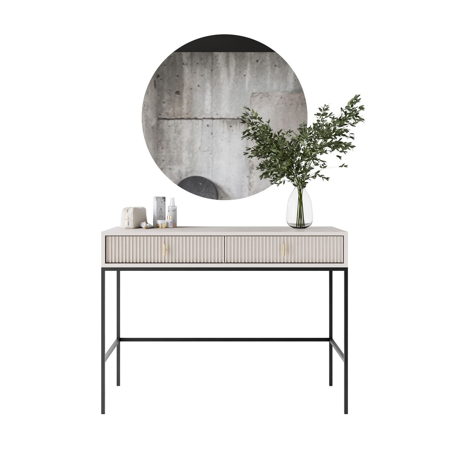 Lookway Schminktisch MIDNIGHT auf Gestell mit Spiegel und LED-Beleuchtung, Breite: 104 cm