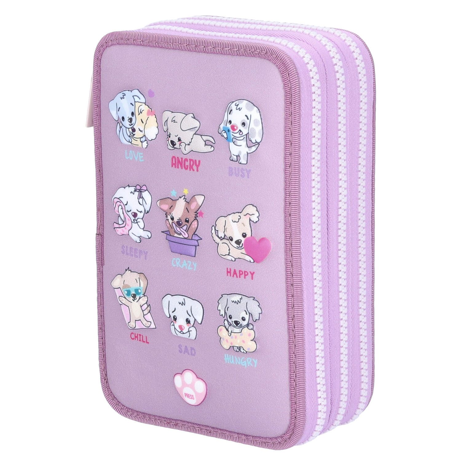 Depesche Geldbörse Depesche 3-Fach Federtasche Stimmungsbarometer TOPModel LED Hunde lila