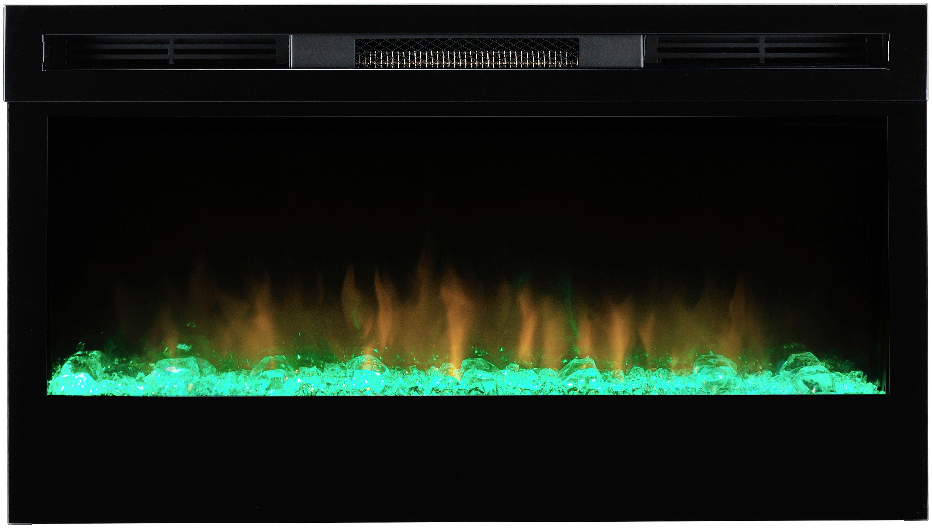 Flammeneffekt Fernbedienung, schwarz,mit 34", Dimplex Optiflame® Prism Heizung, Elektrokamin