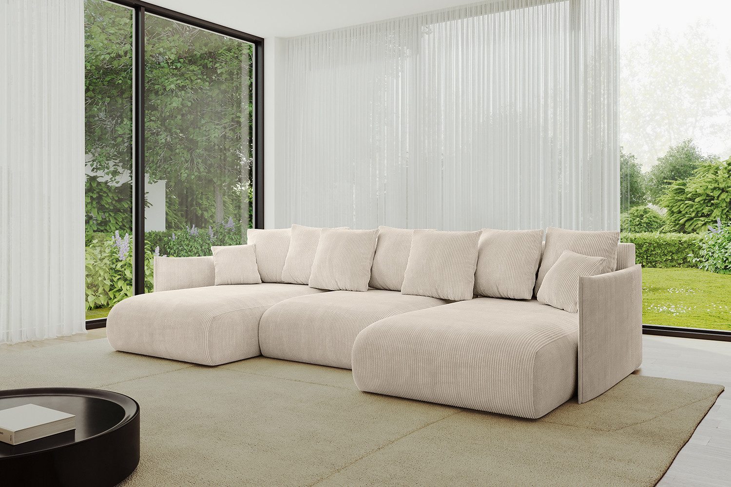 ALTDECOR Wohnlandschaft ONESK-U, Couch mit Schlaffunktion, Wohnzimmer - Ecksofa, Corner Sofa Bett Eckcouch Couch U-Form Schlafcouch Ausziehbar