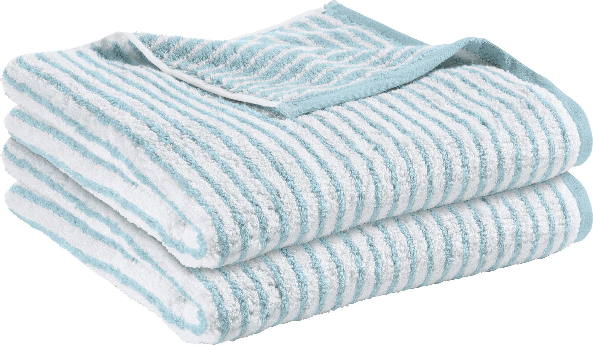 Erwin Müller Duschtuch Duschtuch "Konstanz" 2er-Pack Streifen, Jacquard, Walk-Frottier Streifen