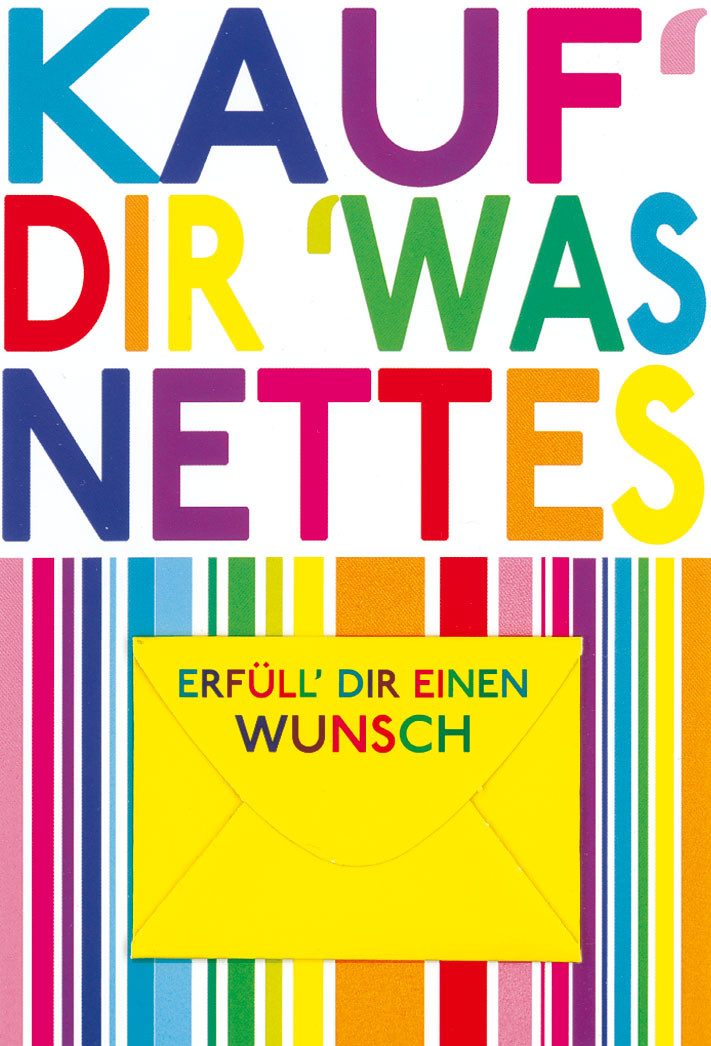 BSB Grußkarten Allgemeine Wünsche - Geldkarte - Glückwunschkarte im Format 11,5 x