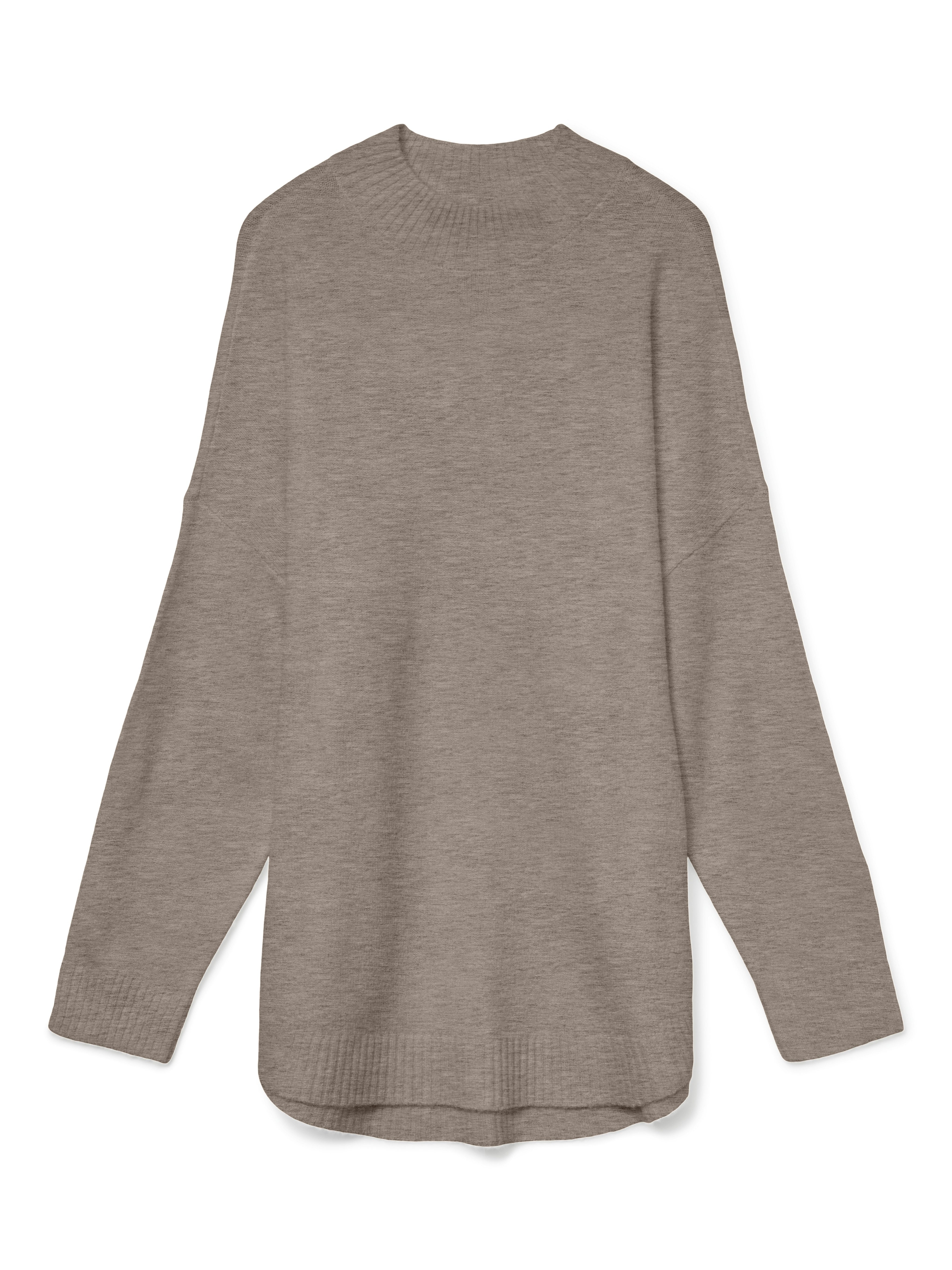 Vero Moda Strickpullover VMPLAZA LS HIGHNECK LONG PULLOVER GA BOO Materialmix, loose fit