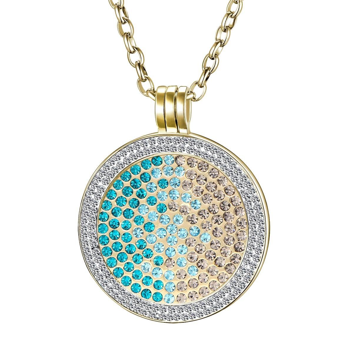 Kette mit Anhänger Coinkette Halskette gold 70 cm für 33 mm Coins