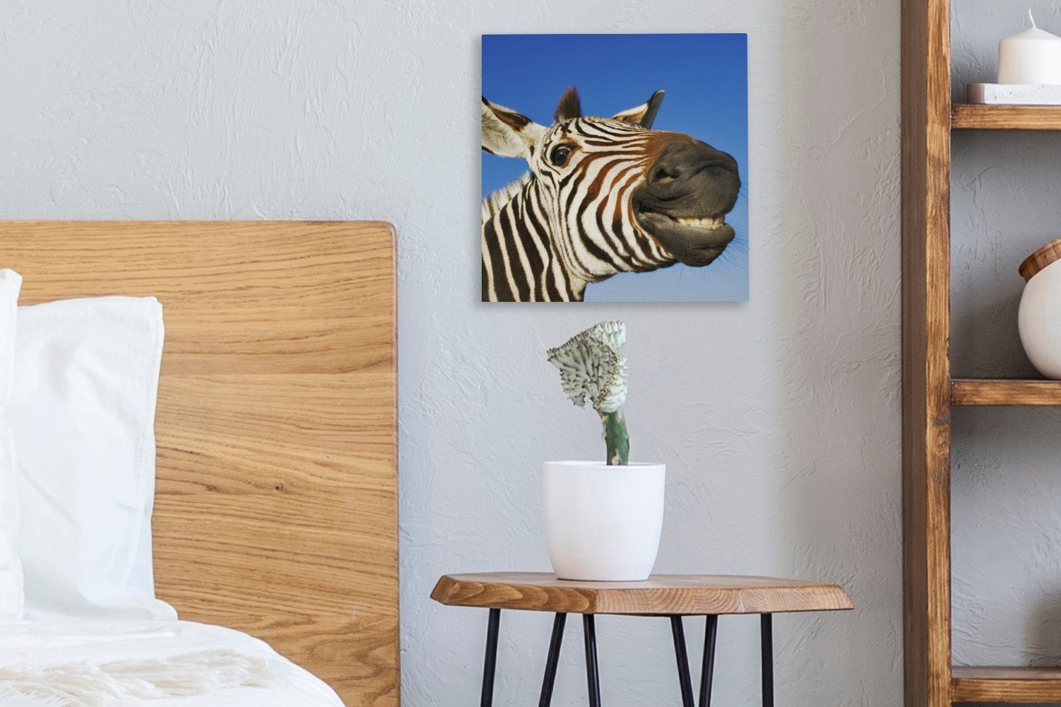 Leinwandbild St), Leinwand Schlafzimmer - Mädchen, Bilder - Zebra Jungen OneMillionCanvasses® (1 Wohnzimmer - für Kinder Lustig -