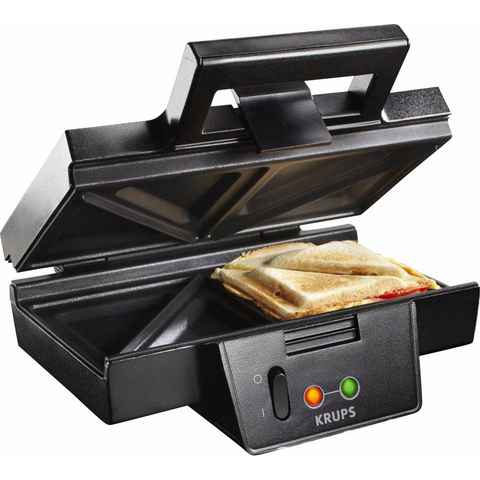 Krups Sandwichmaker FDK451, 850 W, antihaftbeschichtete Platten, Aufheiz- und Temperaturkontrollleuchte