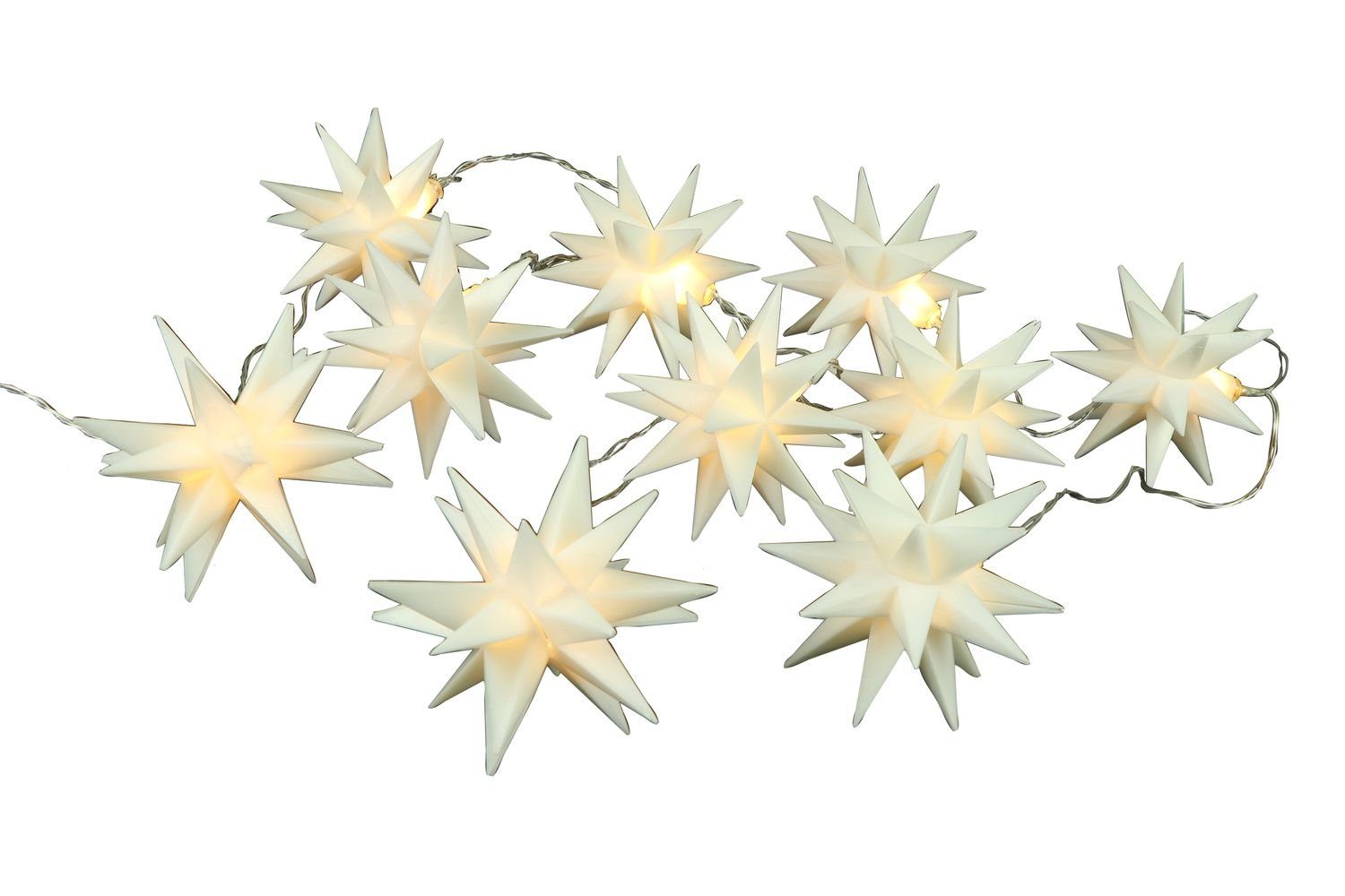 BURI Lichterkette Weihnachts-Lichterkette 3D-Sterne mit 10 LED Warmweiß Wei günstig online kaufen