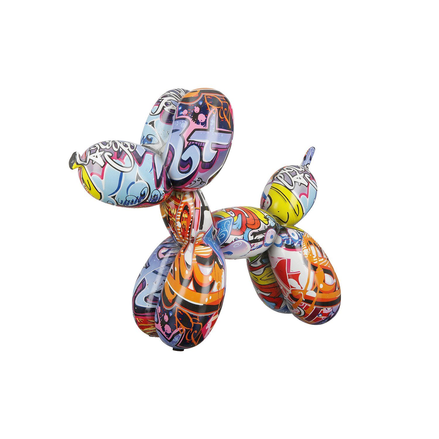 GILDE Dekofigur STREET ART Figur - mehrfarbig - Kunstharz - H. 25cm x B. 28cm - Deko (1 Stück), Große Tierfigur Ballonhund - Dekoskulptur in Hundform