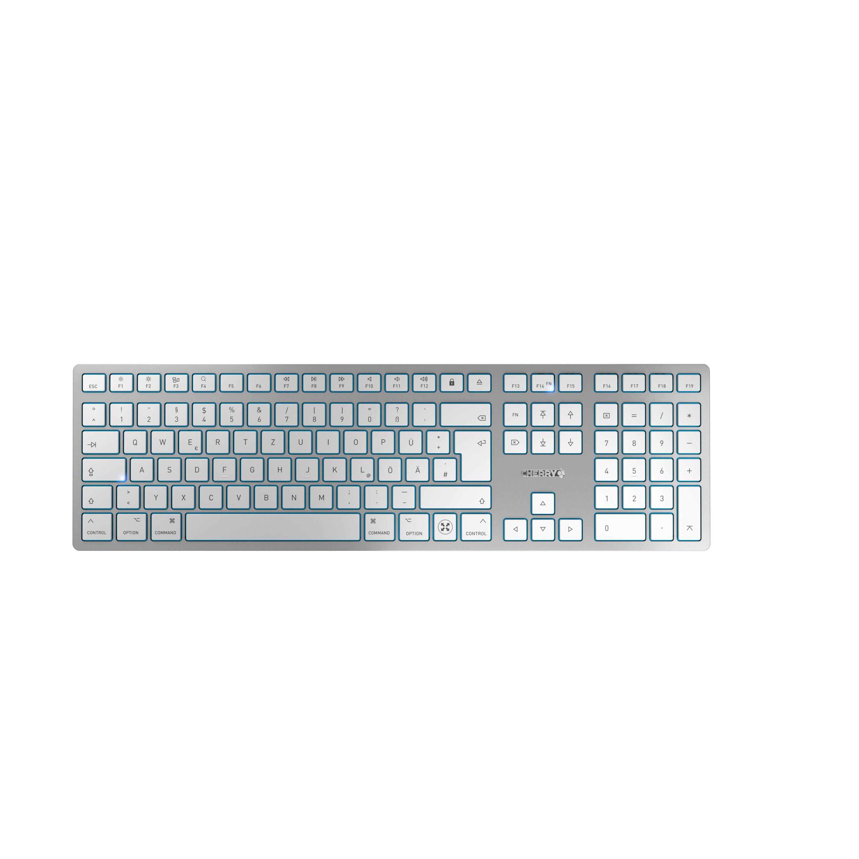 Cherry KW 9100 SLIM FOR MAC Wireless-Tastatur (kabellos, wiederaufladbar)