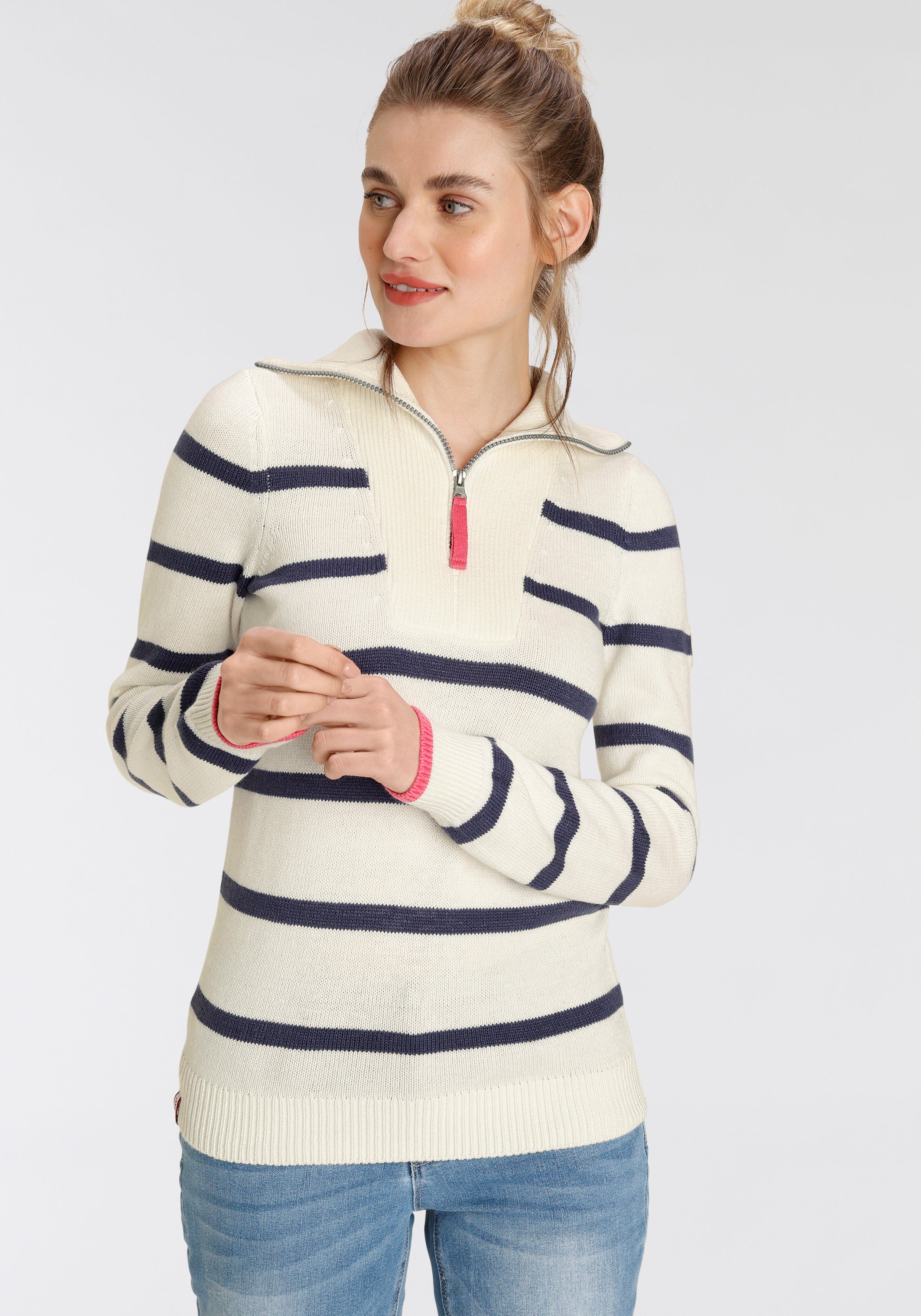 KangaROOS Troyer mit Reißverschluss im klassischen Streifen-Design günstig online kaufen