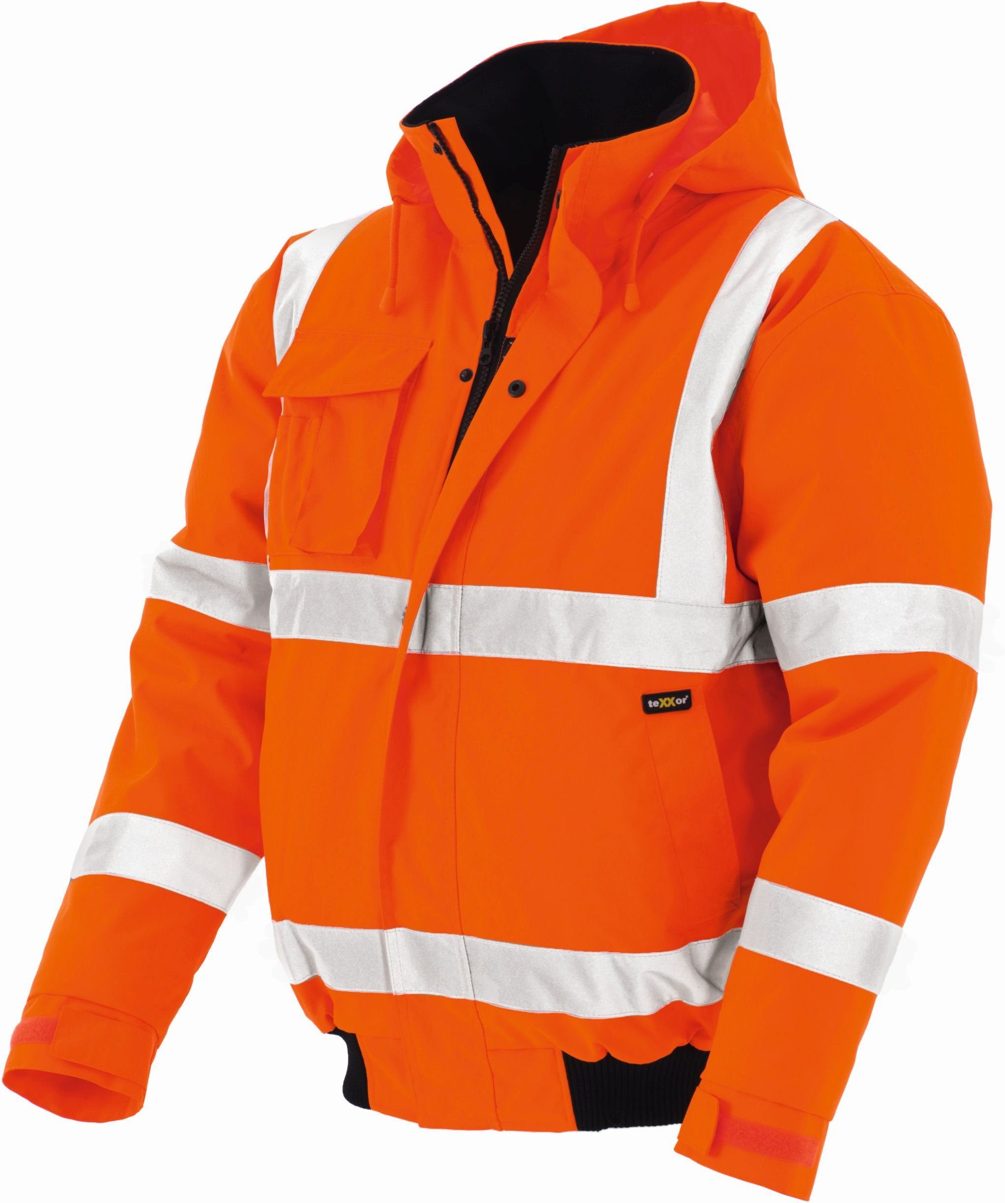 teXXor Arbeitsjacke teXXor Warnschutz Pilotenjacke Whistler 4119 leuchtorange XL mit diversen Reflektoren