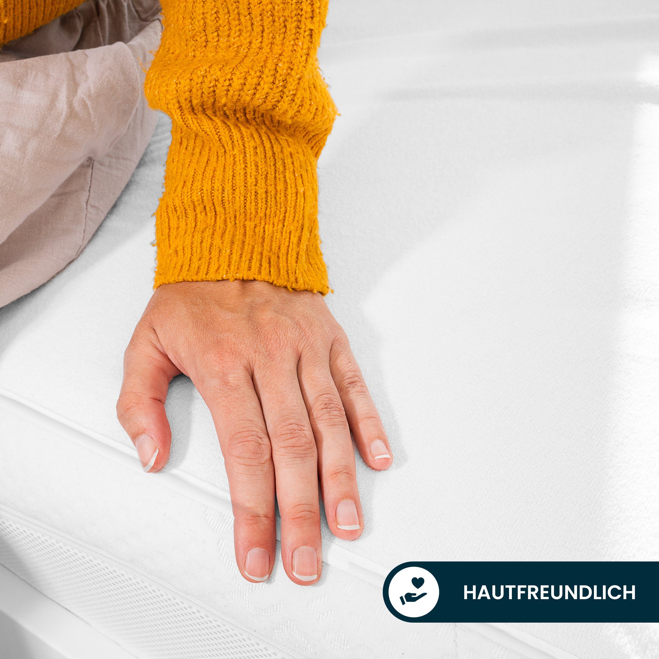 Matratzenschoner Matratzenauflage als Nässeschutz für Kinder o. Inkontinenz wasserdicht Gentle North, 100% wasserabweisend - wasserfest - allergikergeeignet - Eckbändern