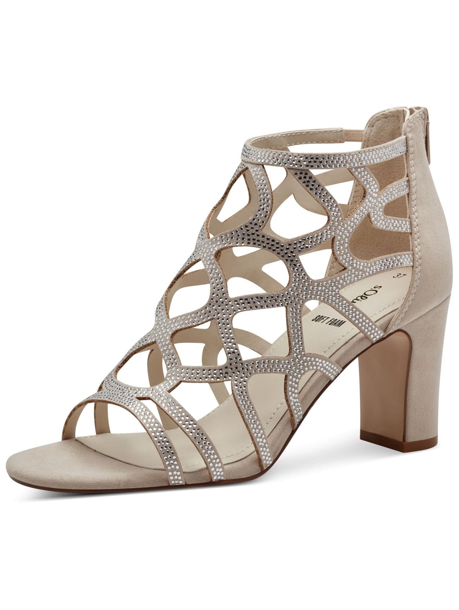 s.Oliver Sandalen Leder/Textil . High-Heel-Sandalette