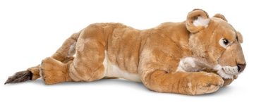 Uni-Toys Kuscheltier Löwin, liegend - 78 cm (Länge) - Plüsch-Wildtier, Löwe - Plüschtier, zu 100 % recyceltes Füllmaterial
