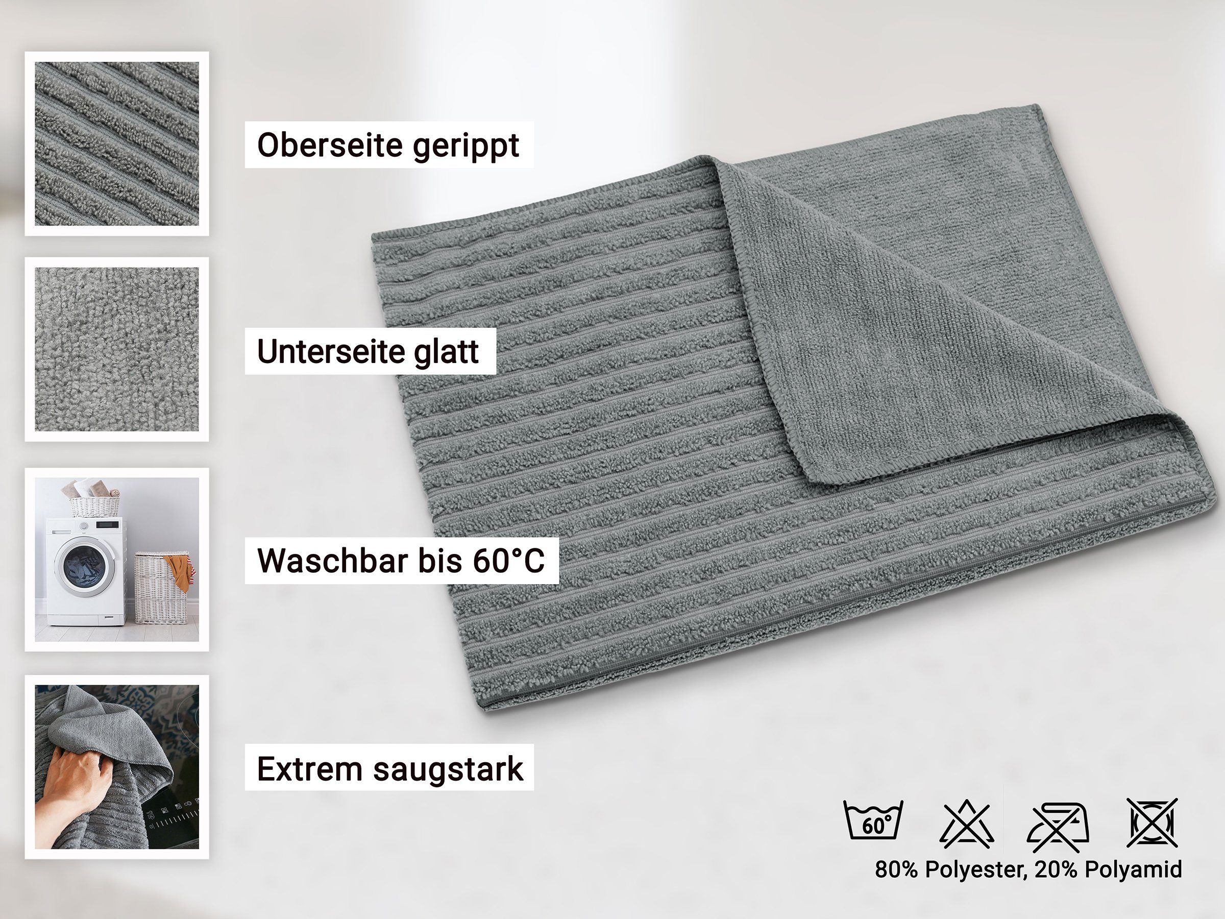 ZOLLNER Geschirrtuch, (Spar-Set, 10-tlg), 45 x 65 cm, 80% Polyester, 20% Po günstig online kaufen