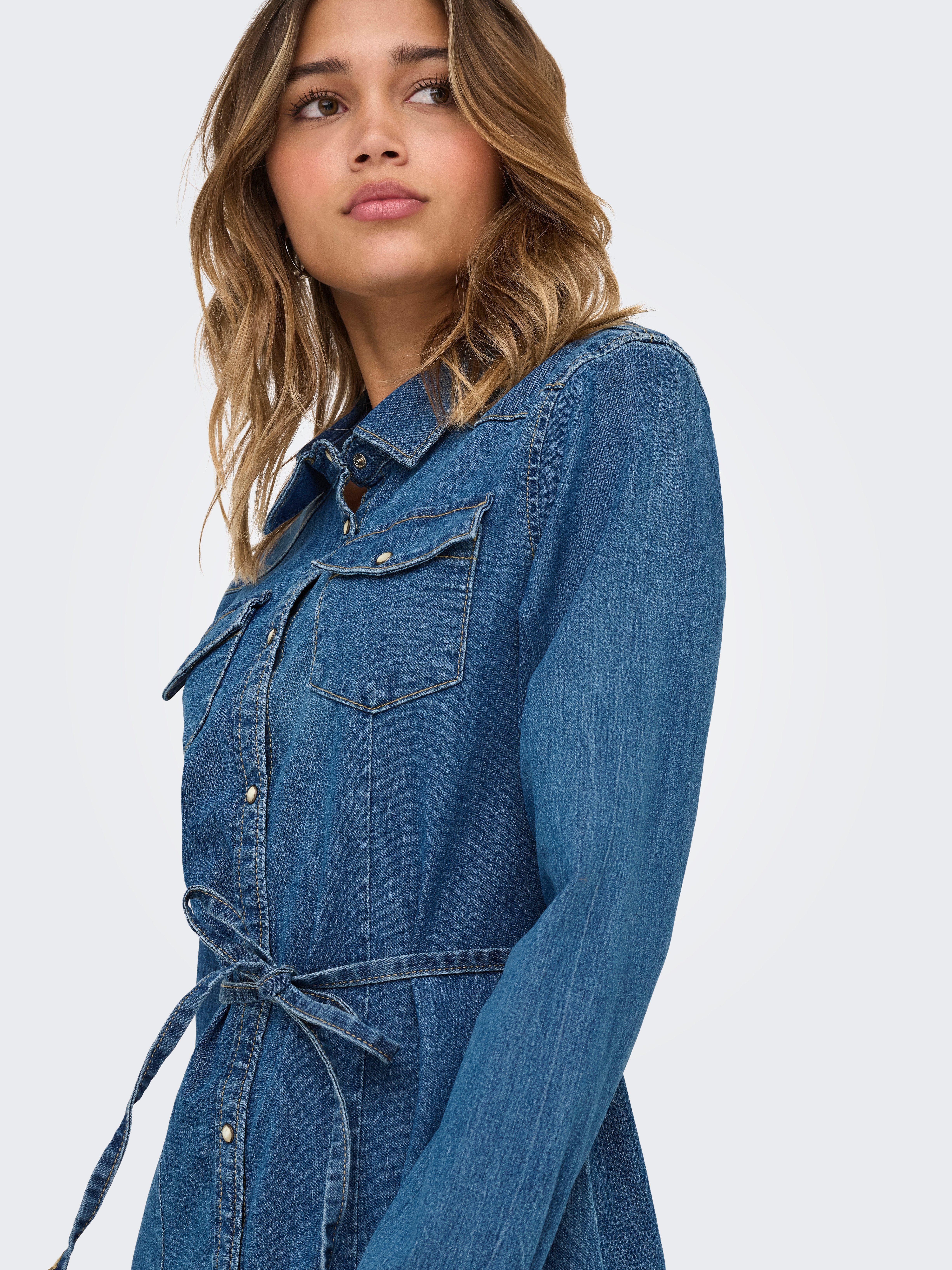 ONLY Jeanskleid ONLSASIA L/S STRETCH DNM DRESS AKM günstig online kaufen