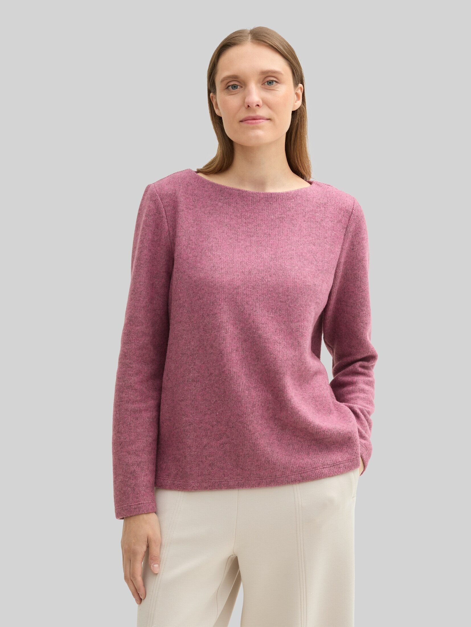 TOM TAILOR Sweatshirt Strick & Sweatshirts Soft-Touch Sweatshirt mit Knopf-Details