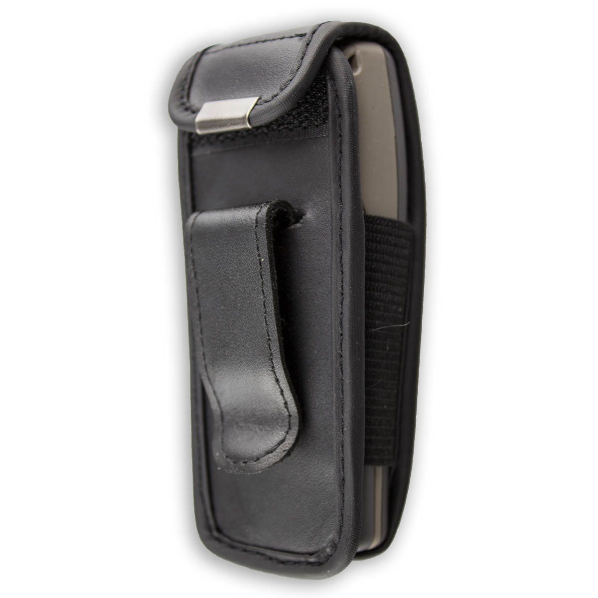 Handytasche Ledertasche für Nokia 2300, mit Gürtelclip schwarz, Echtleder