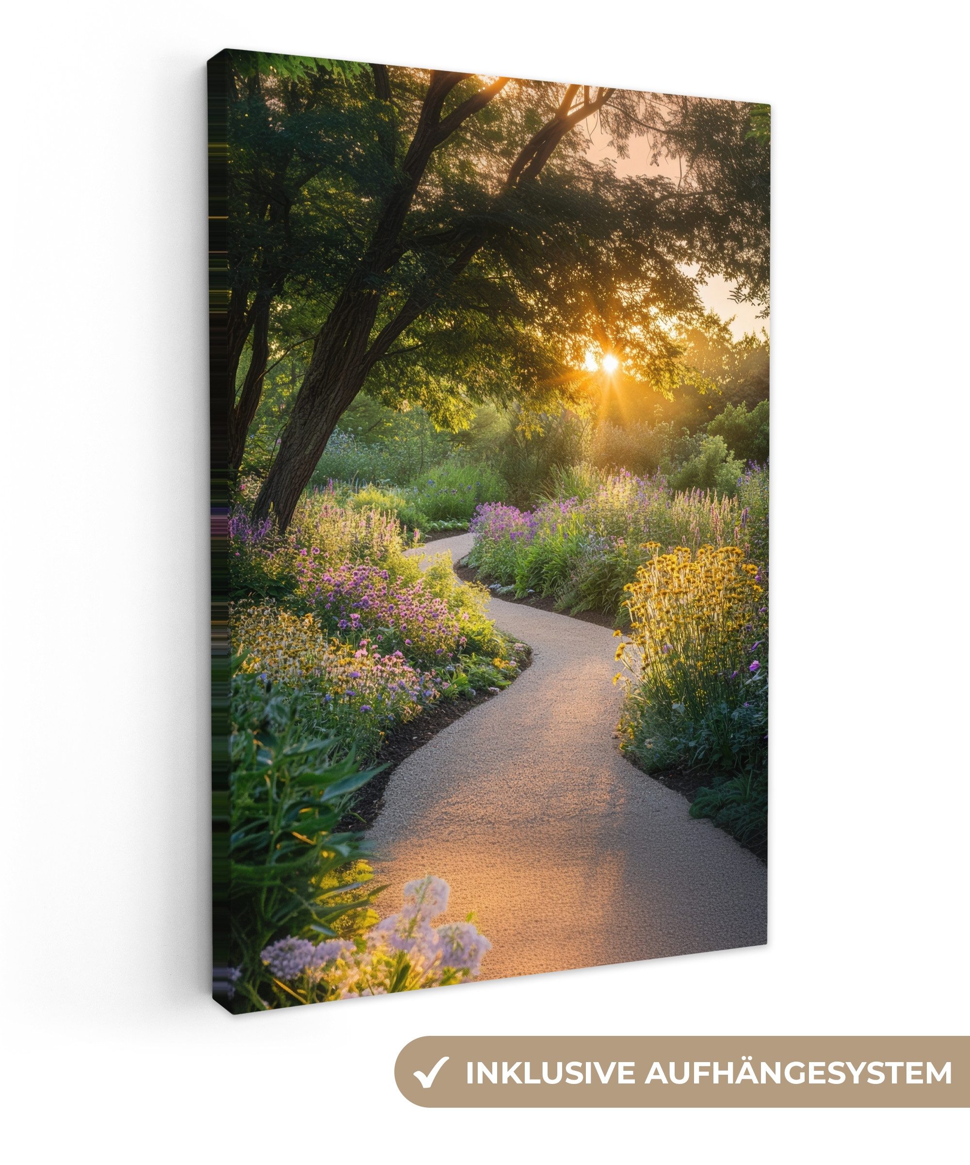 OneMillionCanvasses® Leinwandbild Weg - Blumen - günstig online kaufen